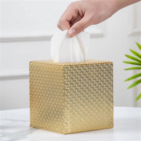 mdesign steel tissue box cover|matte gold tissue box cover holder.